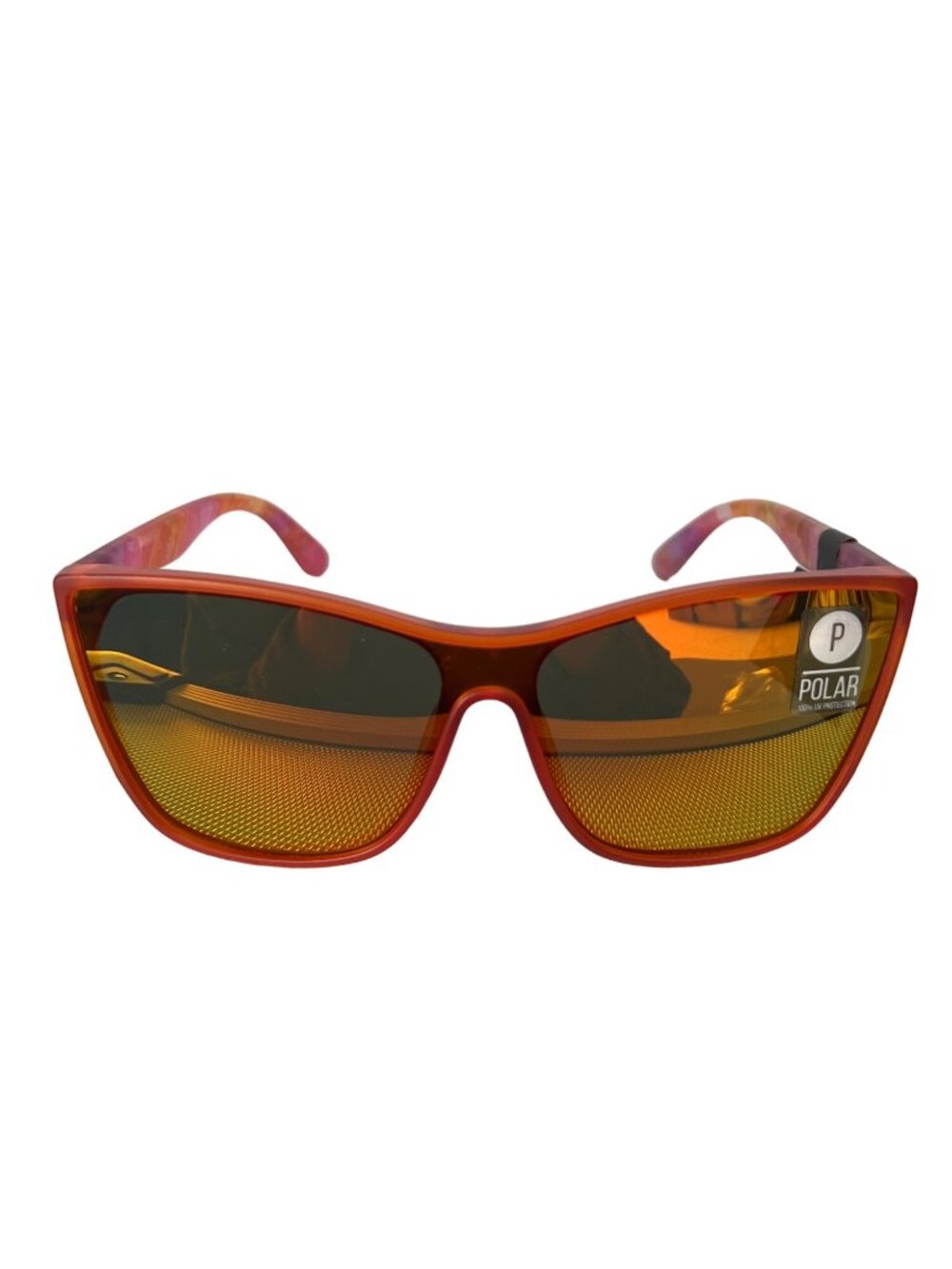 Kreedom Polarized Sunglasses UV Protection Orange Pink Gradient Frame Modern NEW